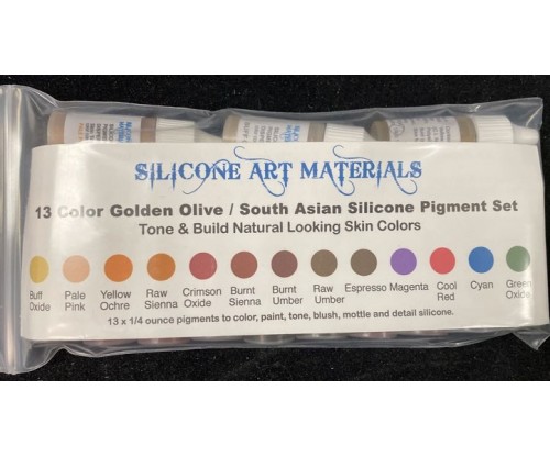 SAM - Silicone Art Materials:  Golden Olive / South Asian Colours - 13 Colours